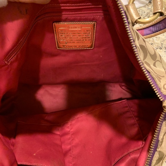 Coach Brown and Gold Women's Bag - Picture 2 of 5